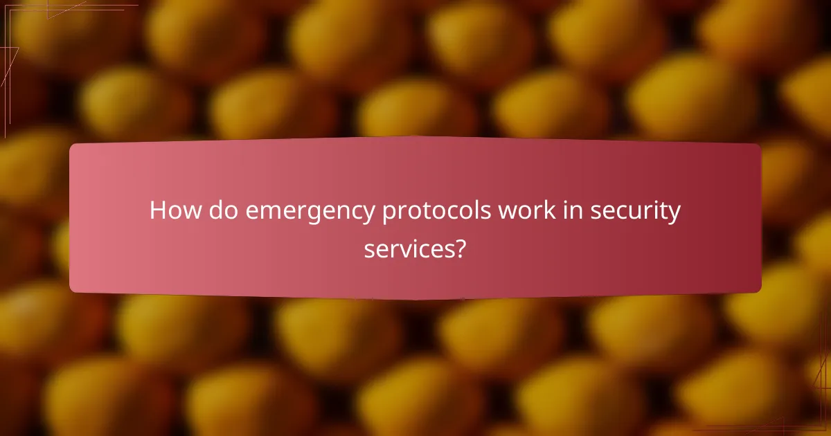How do emergency protocols work in security services?