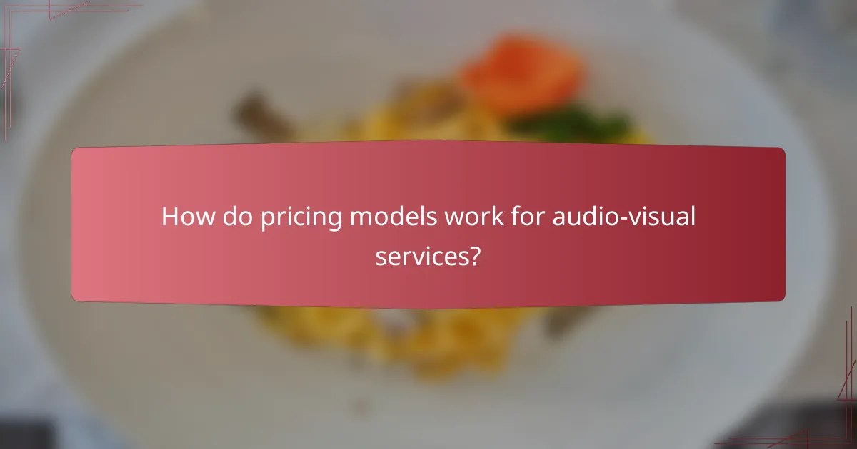 How do pricing models work for audio-visual services?