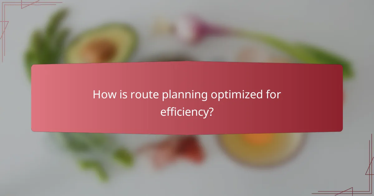 How is route planning optimized for efficiency?
