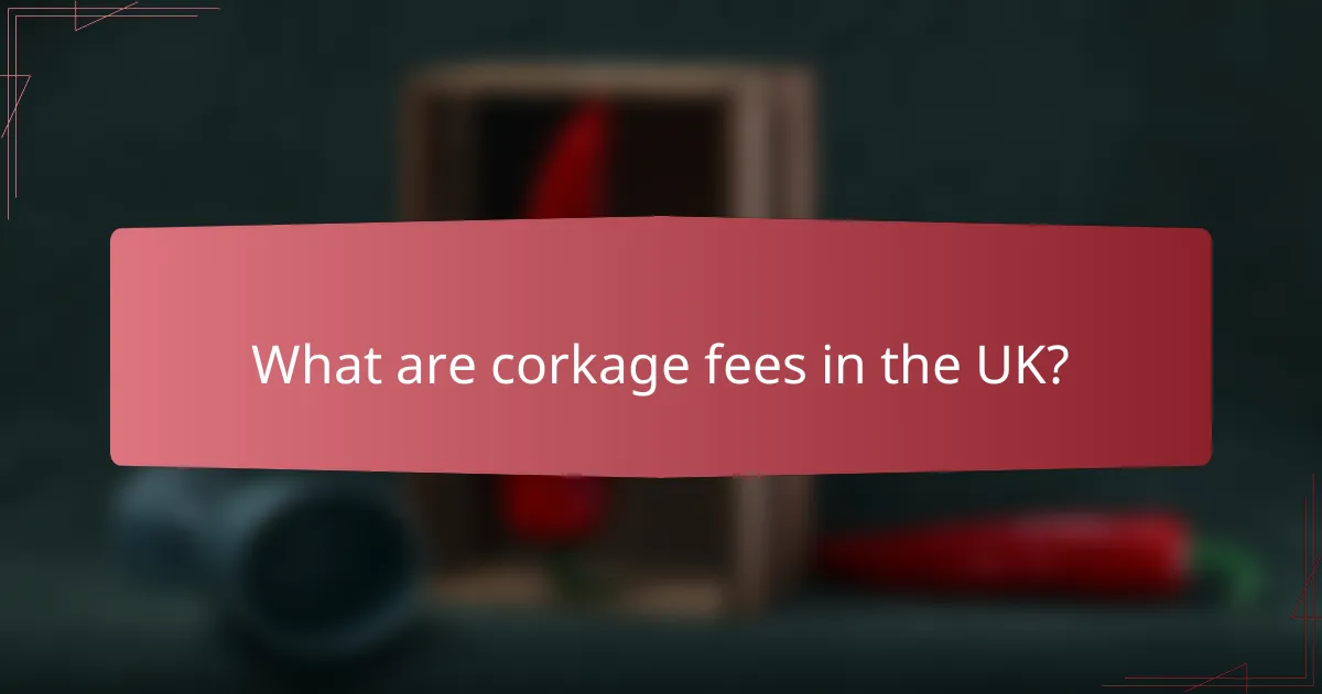 What are corkage fees in the UK?
