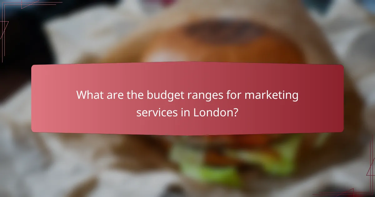 What are the budget ranges for marketing services in London?