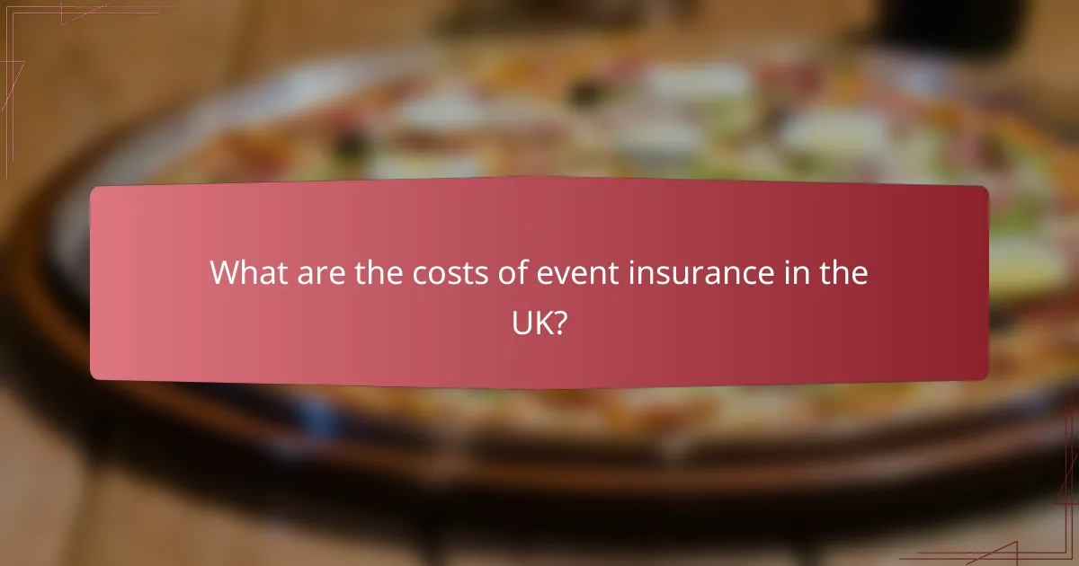 What are the costs of event insurance in the UK?