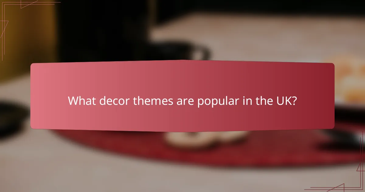 What decor themes are popular in the UK?