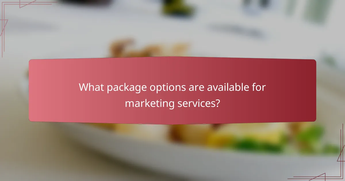What package options are available for marketing services?